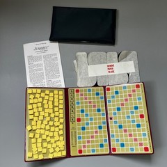Vtg Scrabble Travel Pocket Crossword Game Selchow Righter Case 1948 Hong Kong