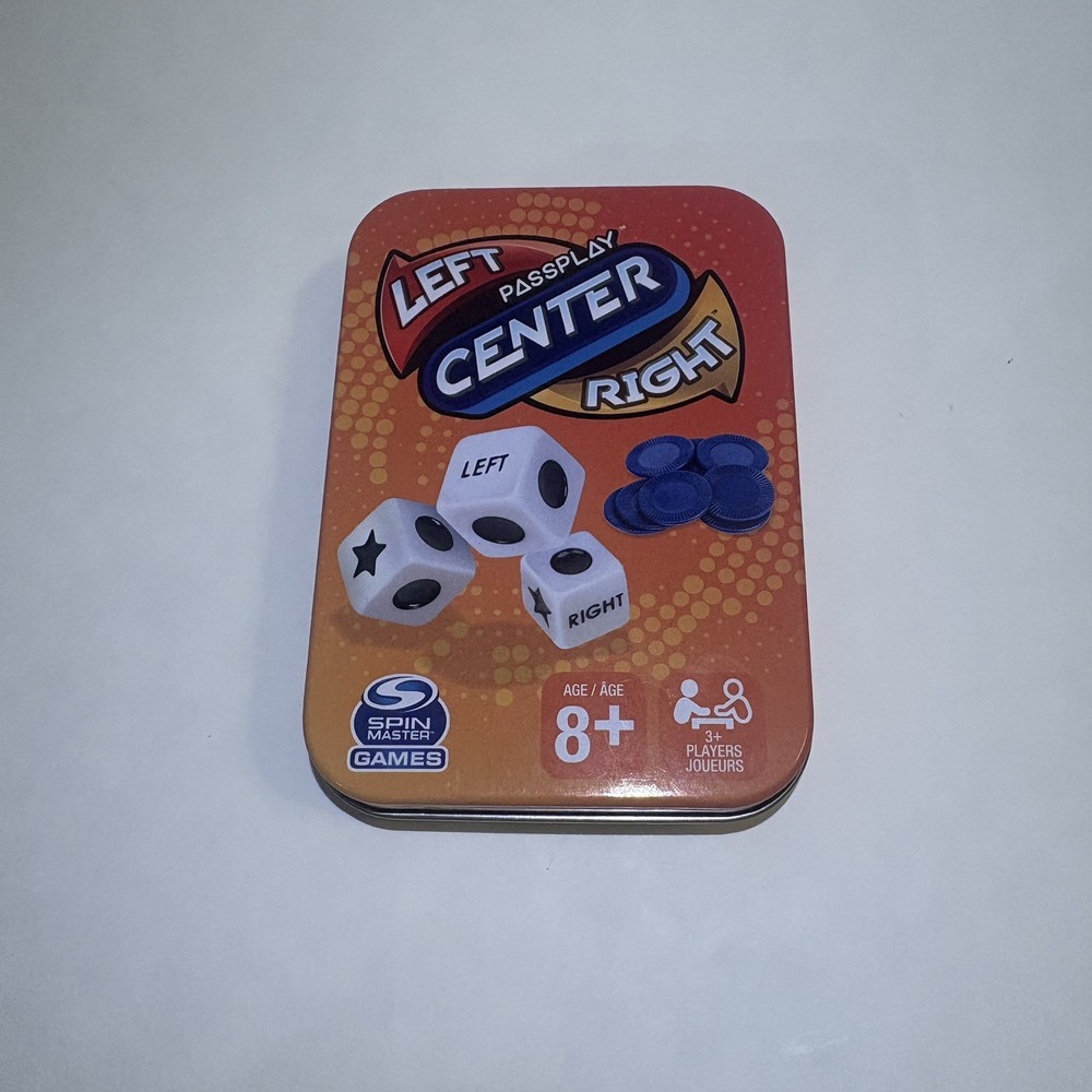 LCR® Left Center Right™ Dice Game – Blue Tin Complete