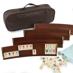 Wooden Oval Rummy Rack Set Curved Rummy Turkish Okey Personalization Gift