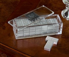 Premium Aluminum Double Six Dominoes Set – Silver