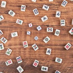 Mini Mahjong Game with Numbered Tiles, Racks and Easy-to-Follow Instructions