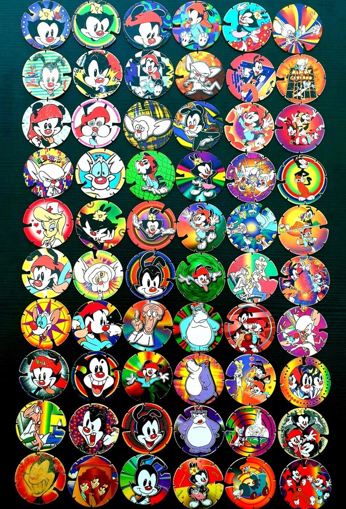 Animaniacs Tazos – Complete Set 1 to 60 Pogs *RARE* $10 / Tazo – Elma Chips 1997