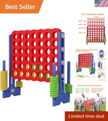Patent Authorized Giant 4 Connect in a Row Game, Height Adjustable Jumbo Yard…