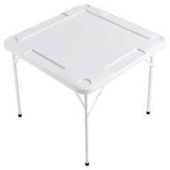 Uimoso Mahjong Table 4Player Folding Card Table & 4 Cup Holders Chip Trays White