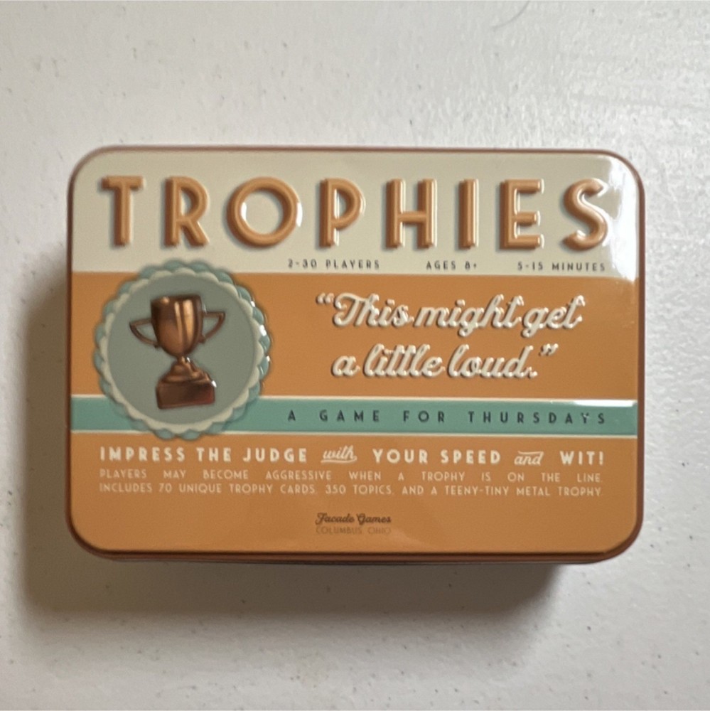 Facade Games Trophies Party Card Game Includes Trophy Age 8+ 2+ Players