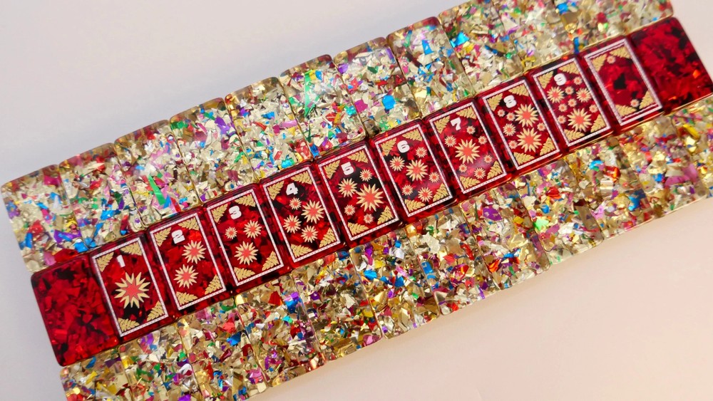 Premium American Mahjong Set 160pcs – Red Confetti – Made to Order