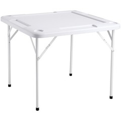 VEVOR Mahjong Table 4 Player Folding Card Table & 4 Cup Holders Chip Trays White