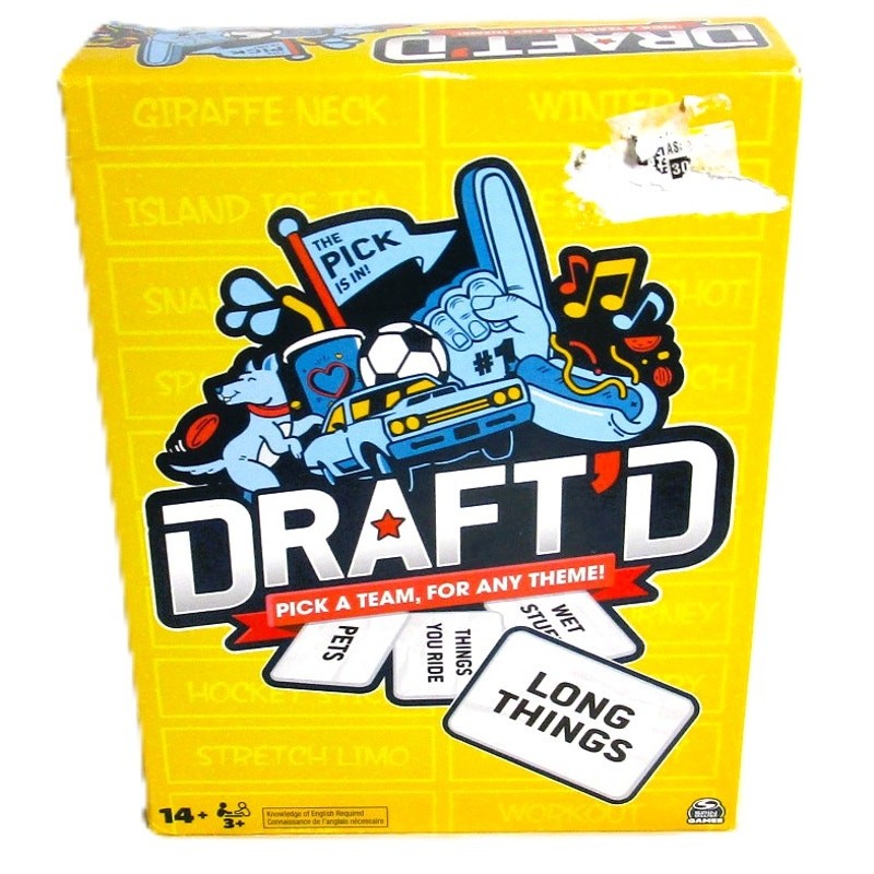 Spin Master DRAFT’D Party Card Game Build Your Team 100 Topic Cards 14 Years+