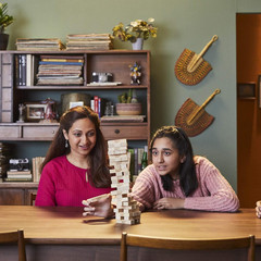 Hasbro Gaming Jenga Wooden Blocks Stacking Tumbling Tower Game | Party Games for