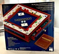Monopoly Luxury Edition Wooden Board Game Navy Blue Gold Foil WS Game Company