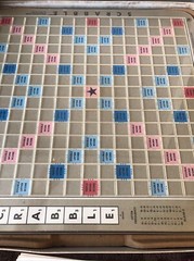 Vintage Scrabble Deluxe 4034 Rotating Turntable Board Game Wooden Tiles