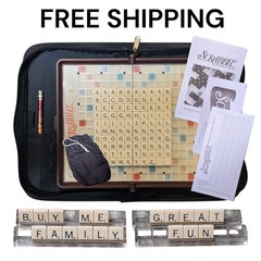Scrabble Deluxe Travel Edition Board Game Hasbro Zipper CarryCase 100% Complete