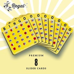 Travel-Ready Regal Bingo Cards – 8 Pack with Sliding Windows, Perfect for Groups
