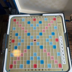 Scrabble Deluxe Edition Board Game Rotating Turntable Selchow Righter
