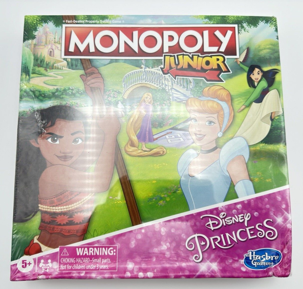 MONOPOLY Junior: Disney Princess Edition Board Game for Kids Ages 5 and Up *NEW!