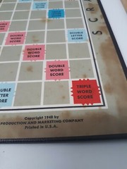 Vintage SCRABBLE Board Game Selchow & Righter Complete 100 Wood Tiles.