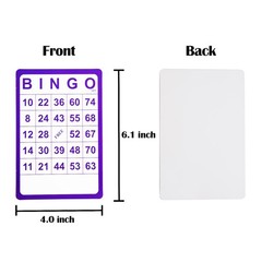 100 Bingo Cards Resuable Bingo Paper Game Cardstock Bulk, 5 Colors