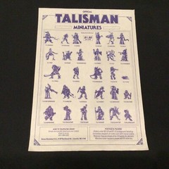 Vintage Talisman Board Game 2nd Edition Official Miniatures Advertisement Sheet
