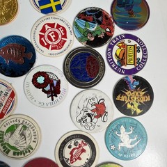 Lot Of 63 Pogs Slammers Solid Metal Plastic Cardboard Many Styles Big Value!!