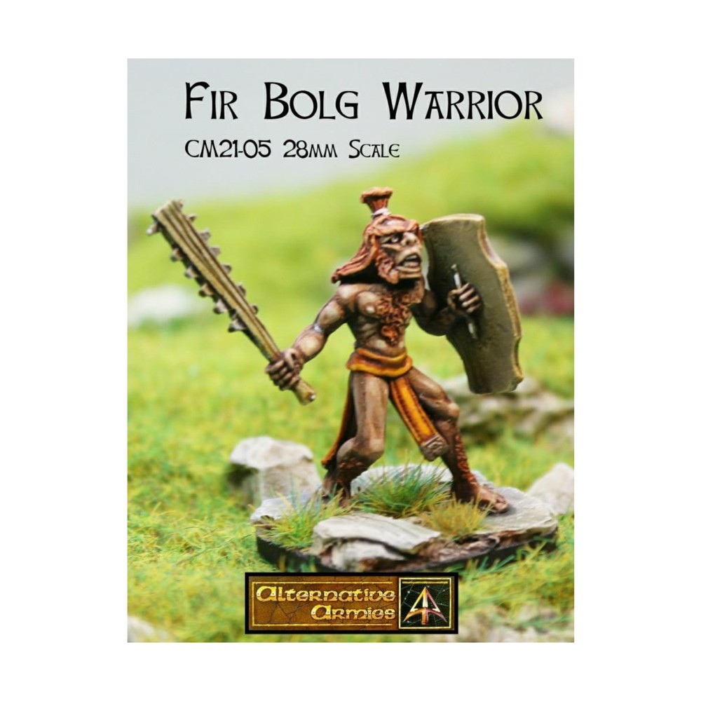 Alternative Armie Mini 28mm Fir Bolg Warrior w/Serrated Club and Shie Pack New