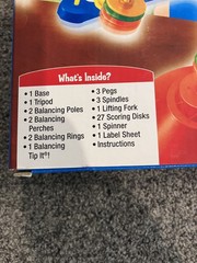 2013 Tip-It Cardinal Balancing Game Complete minus Label Sheet Wackiest Game