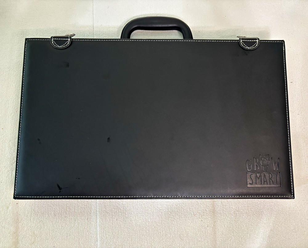 Grow Smart Backgammon FULL SET Board Game Portable Case w/ Handle, Dice