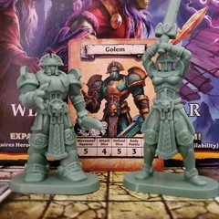 HeroQuest Avalon Hill D&D Wizards of Morcar – Male Female Golem Monsters & Card