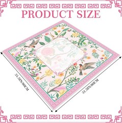 FYSUIMUC Pink Bird Floral Mahjong Mat W/ Carrying Bag 31.5″ x 31.5″ Table Mat