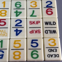 UNO Dominos Complete 81 Piece Replacement Domino Lot – 1986 Edition