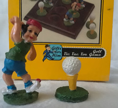 10 PC Tic Tac Toe Golf Game w/ 5.5 in Wood Game Board