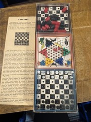 Vintage Travel Trio 3 Plastic Pocket Games #1399 B.C.C. of Hong Kong