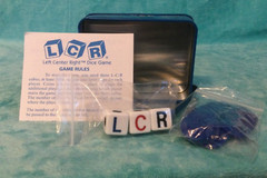 LCR Left Center Right Dice Game w/Blue Chips 29 Pieces