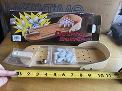 Table Top Mini Bowling Game Set-Tabletop Wooden Board Mini Arcade Desktop Office