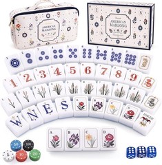 Vintage Americana American Mahjong Tile Set, 160 Engraved Melamine Mahjong Tiles