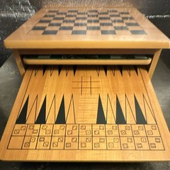 10-1 Wooden Multi-Game Table Set Chess Checkers Backgammon Board Game 2+ Ages 8+