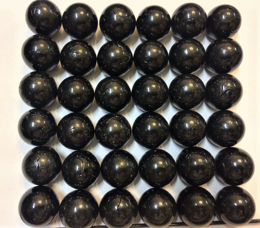1″ INCH 25mm 2 LBS POUND Opaque BLACK Solid Glass Marbles Free Shipping Priority