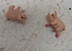 Vintage 1977 PIG MANIA PARTS Game Can, Pigs, Manual INCOMPLETE SET