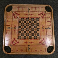 Antique Carrom Company Double Sided Wood Game Board No. 1 Archarena 28.5″X28.5″