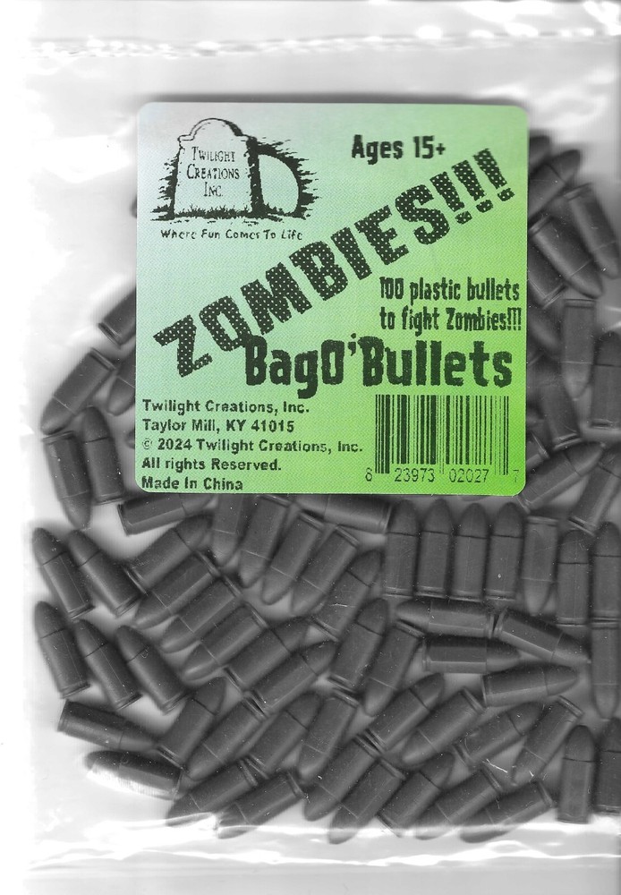 Bag O’ Bullets 100 SMALL Plastic Markers Tokens Zombies!! Twilight Creations