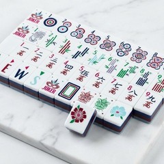 160 American Mahjong Tiles 4-Layer Acrylic Gray Theme Engraved Set fast ship