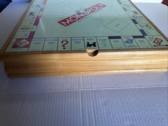 Deluxe Solid Wood Cabinet Monopoly + Clue + 6 Classic Games Chess Checkers Cards