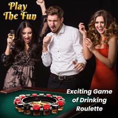 Juego de beber estilo casino con 2 bolas y 16 vasos, 12 x 12 x 3 inches NUEVO US