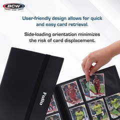 BCW Basics Folio 9-Pocket Card Album – Black | Archival 12×12 inches,