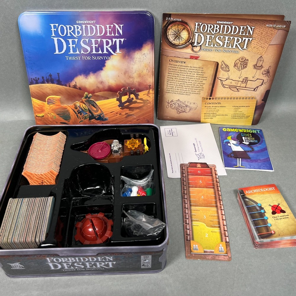 FORBIDDEN DESERT Cooperative Strategy Survival Game Gamewright COMPLETE NICE