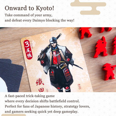 Joraku Deluxe Strategy Board Game, 40 Wooden Samurai Meeples, Area Control and T