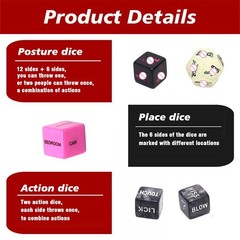 Auntzyj Sex 3 inches x 2 x 1 inch, Cards + 5 Glow-in-the-dark Dice