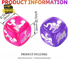 Naughty Date Night Dices for Couples,Sex Dice Set for Couple with 6 Sex Position