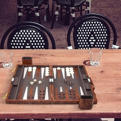 Backgammon Set, 15 Inches Classic Board Game with Leather Case, Folding Board…