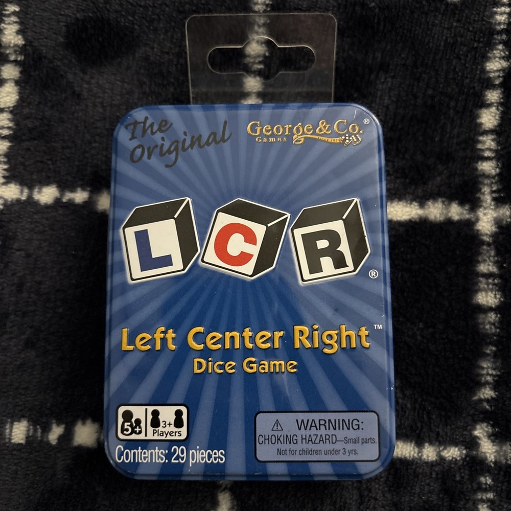 The Original LCR Left Center Right Dice Game Blue Tin George & Company