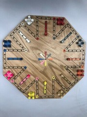 8 Player Aggravation Game Board Wood Hand Crafted with 3/4 inch Oak Plywood